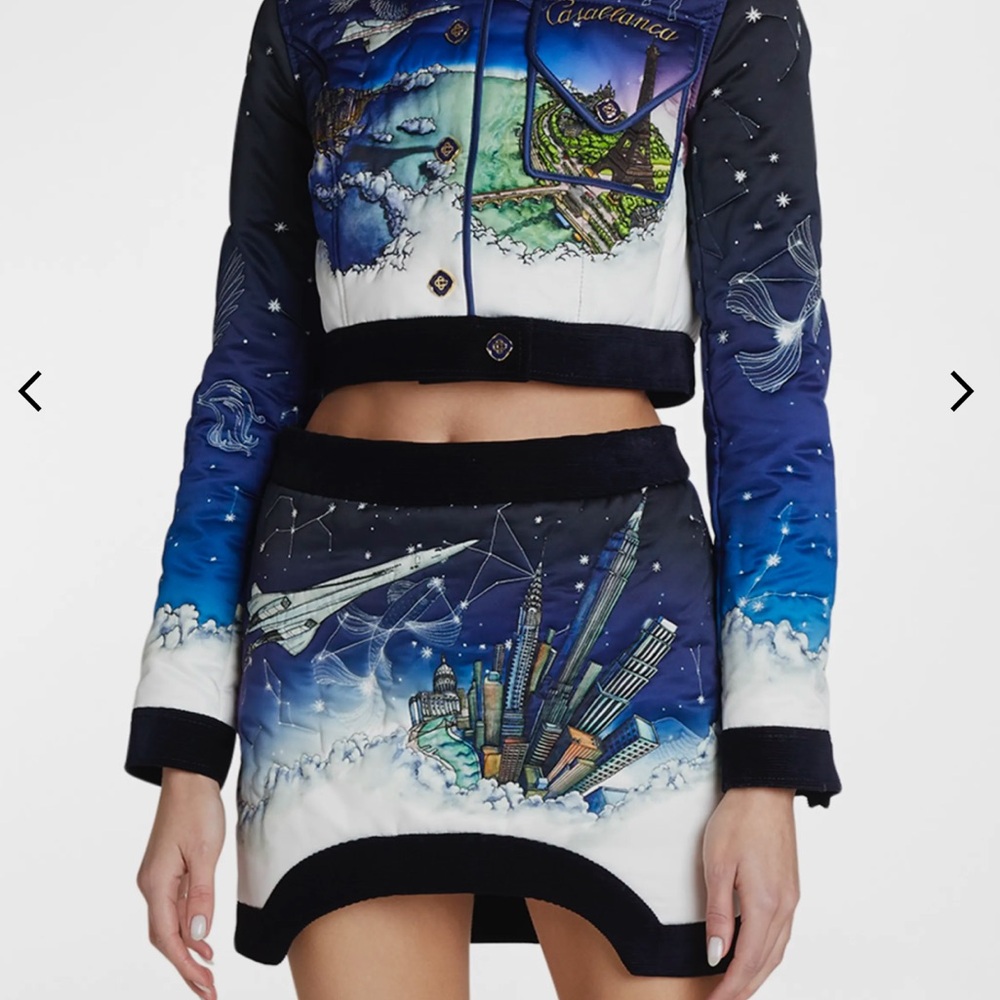 Casablanca Vol De Nuit quilted miniskirt